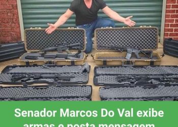 Senador Marcos Do Val exibe armas e posta mensagem para Lula