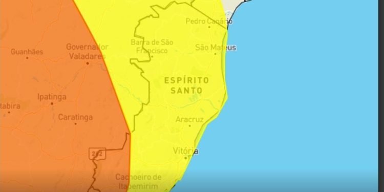 INSTITUTO ALERTA PARA RISCO DE TEMPORAL EM GRANDE PARTE DO ESPÍRITO SANTO