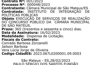 CONCURSO PÚBLICO DA CÂMARA MUNICIPAL DE VEREADORES DE SÃO MATEUS COM POSSÍVEIS IRREGULARIDADES