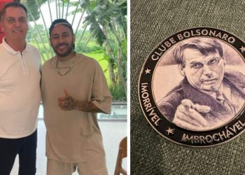 Bolsonaro entrega medalha de “imbrochável” para Neymar e fala sobre jogador na política