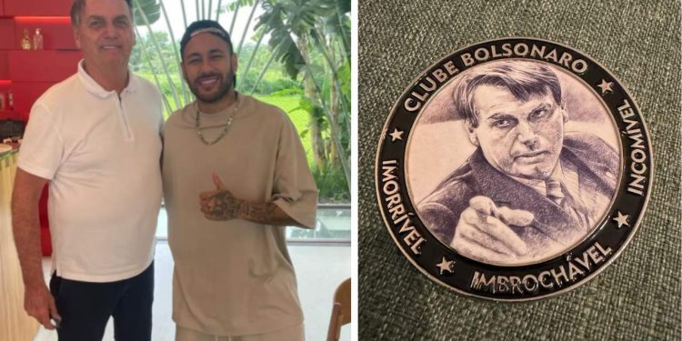 Bolsonaro entrega medalha de “imbrochável” para Neymar e fala sobre jogador na política