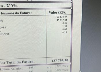 São Mateus – Morador recebe conta de água de R$ 137 mil e quase desmaia