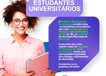 Prefeitura de Ecoporanga convoca universitários para reunião nesta quinta-feira (29)