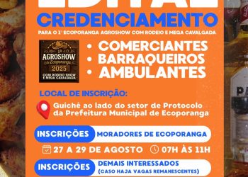 Prefeitura de Ecoporanga abre credenciamento para comerciantes no 1º AgroShow com Rodeio e Mega Cavalgada
